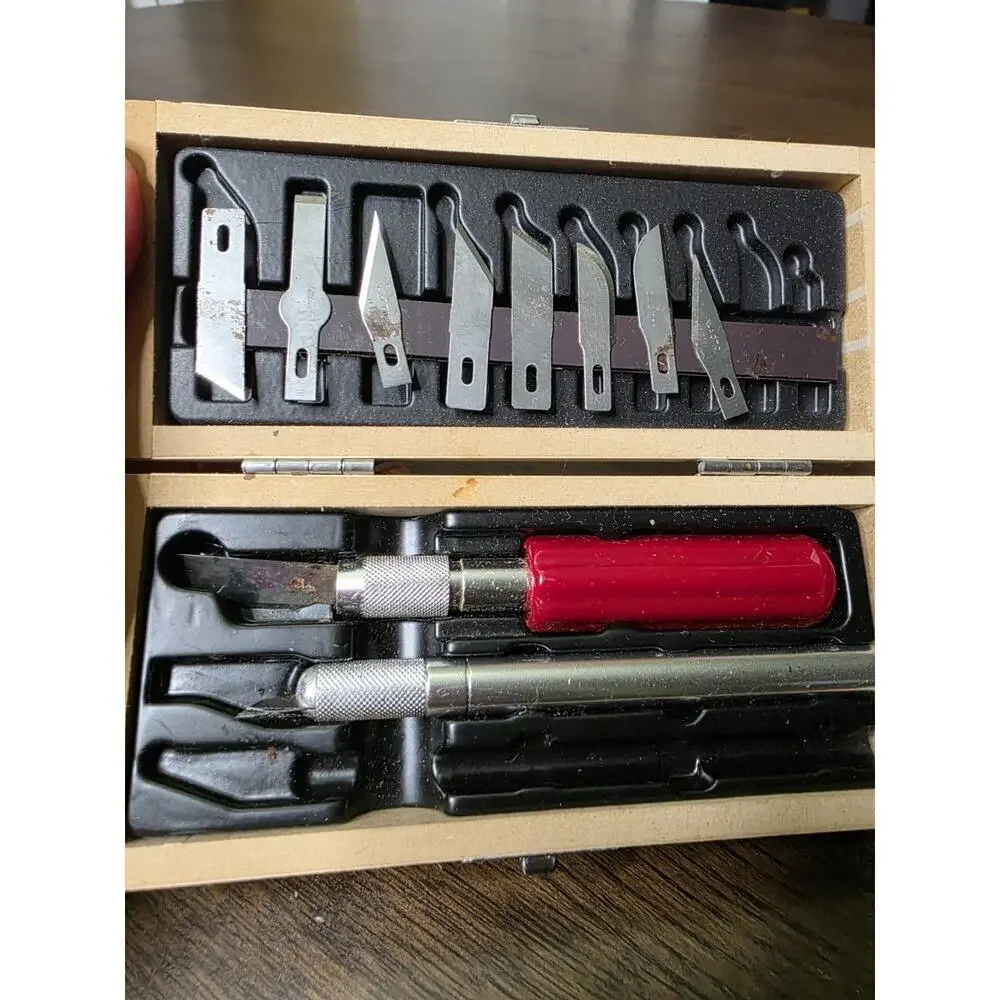 Vintage X-ACTO Knife Tool Set In Wooden‎ Box complete